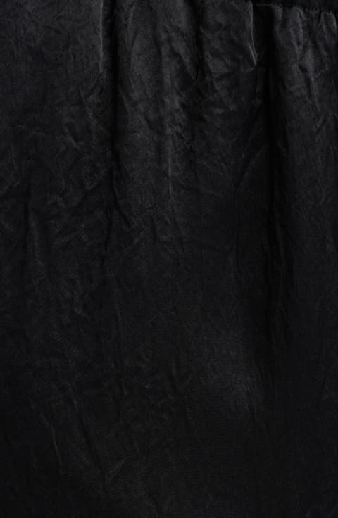 Crinkle Satin Straight Leg Pants