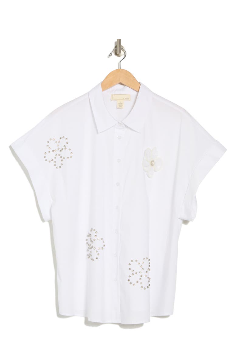 BY DESIGN Gemma Button-Up Shirt, Alternate, color, White