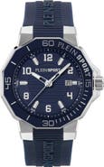 PLEIN SPORT Titan Silicone Band Watch, 44mm