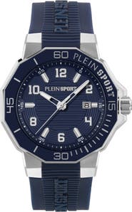 PLEIN SPORT Titan Silicone Band Watch, 44mm