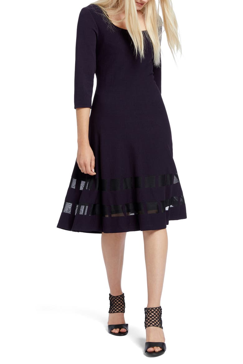 Charming Twirl Taffeta Inset Dress, Main, color, NIGHTSHADE