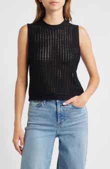 FRAME The Crochet Mercerized Cotton Tank