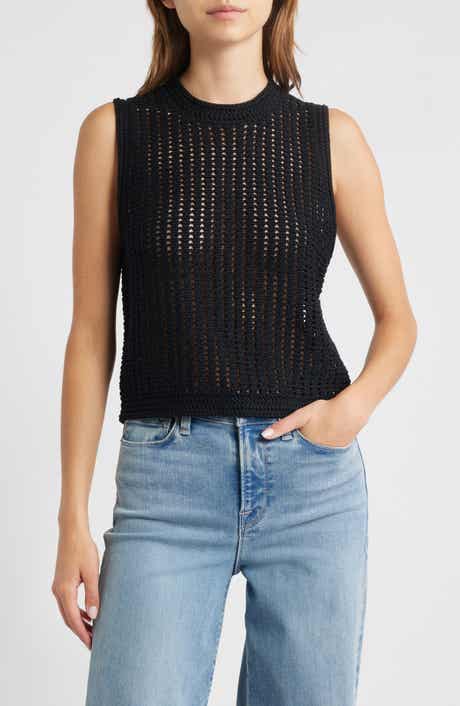 FRAME The Crochet Mercerized Cotton Tank
