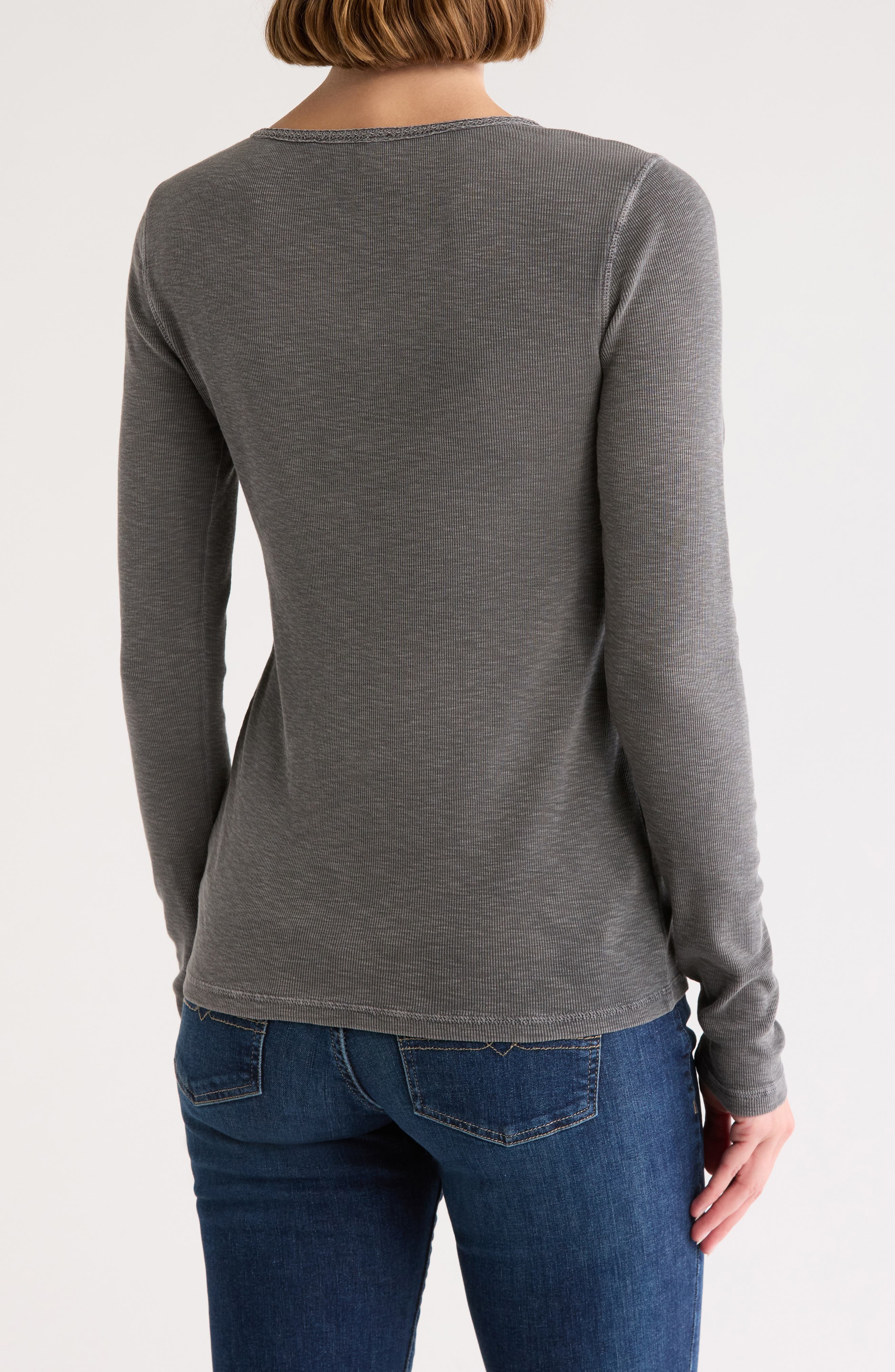 Lace Trim Henley - image 2