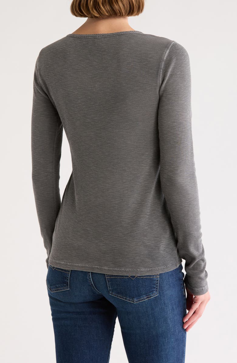 Lucky Brand Lace Trim Henley, Alternate, color, Grey Pinstripe