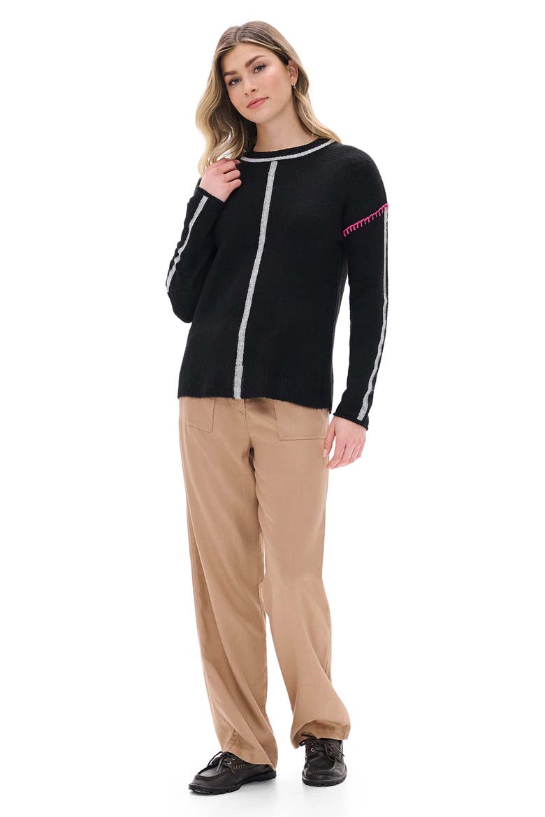 Maeve Crewneck Sweater, Alternate, color, BLACK