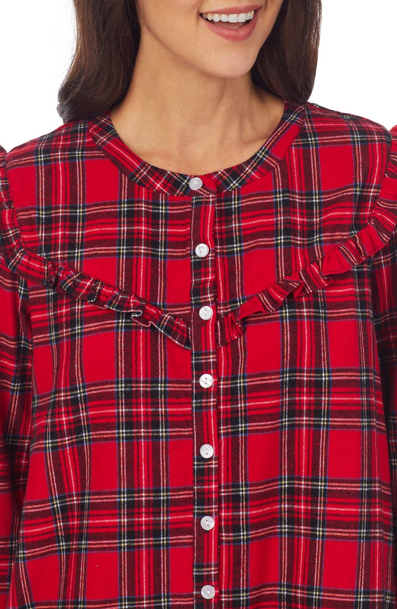 Lanz of Salzburg Nightgown, Alternate, color, Redplaid