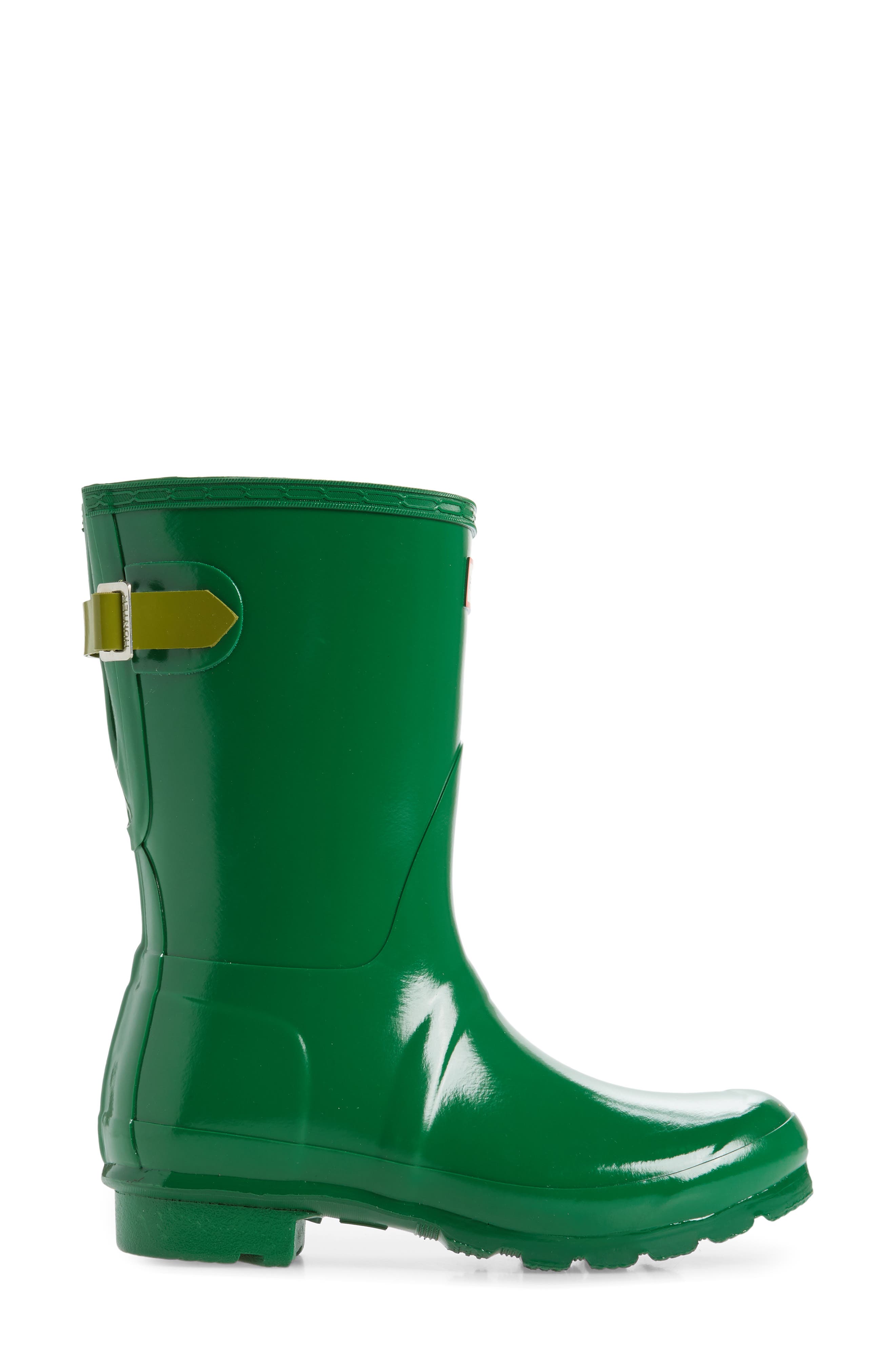 Original Short Adjustable Back Gloss Waterproof Rain Boot, Alternate, color, SEA FERN GREEN