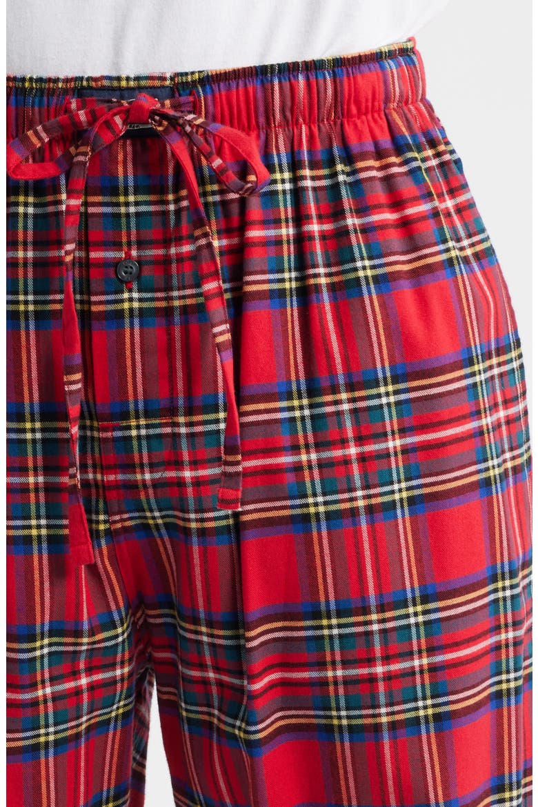 Yarn Dyed Plaid Flannel Pajama Pants, Alternate, color, RED PLAID