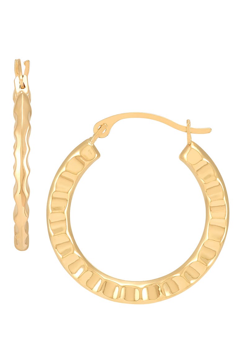Ribbed Hoop Earrings, Alternate, color, YELLOW GOLD