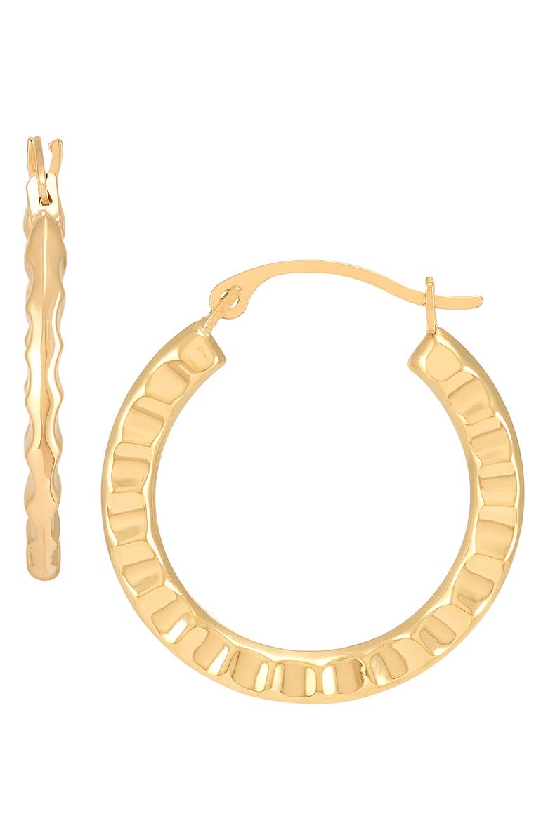 Frankie & Zoe Ribbed Hoop Earrings, Alternate, color, Yellow Gold