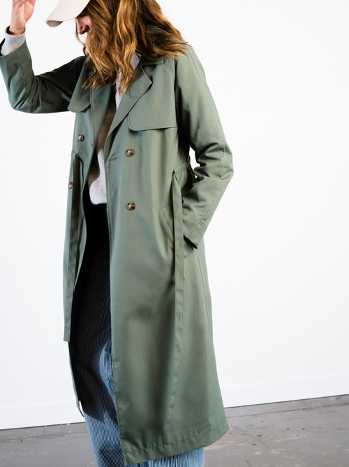 Able Kimberly Trench Coat In Green