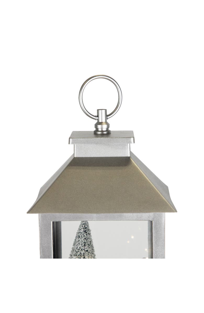 Northlight LED Lighted Polar Bear and Flocked Trees Christmas Lantern - 11", Alternate, color,