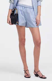 Madewell Stripe Poplin Pull-On Shorts