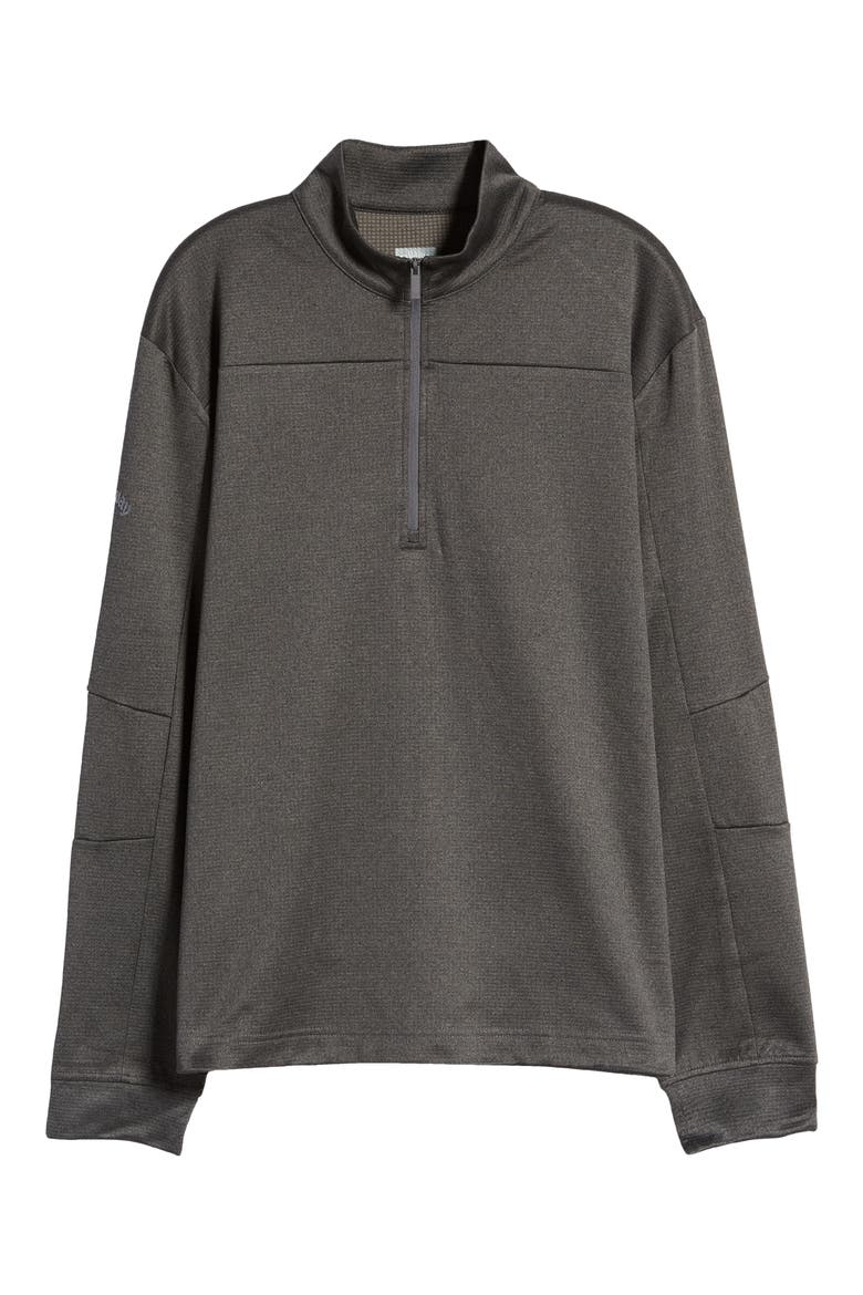 Waffle Fleece Quarter Zip Pullover, Main, color, CASTLEROCK HEATHER