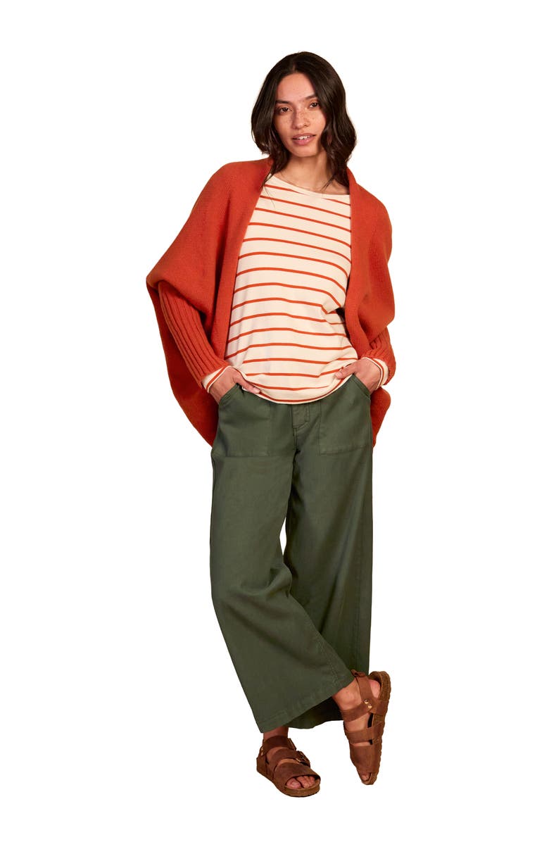 Celtic & Co. Long Sleeve Cocoon Cardigan, Alternate, color, Burnt Orange