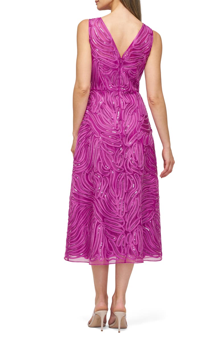 JS Collections Sequin Soutache Lace Cocktail Dress, Alternate, color, Deep Orchid