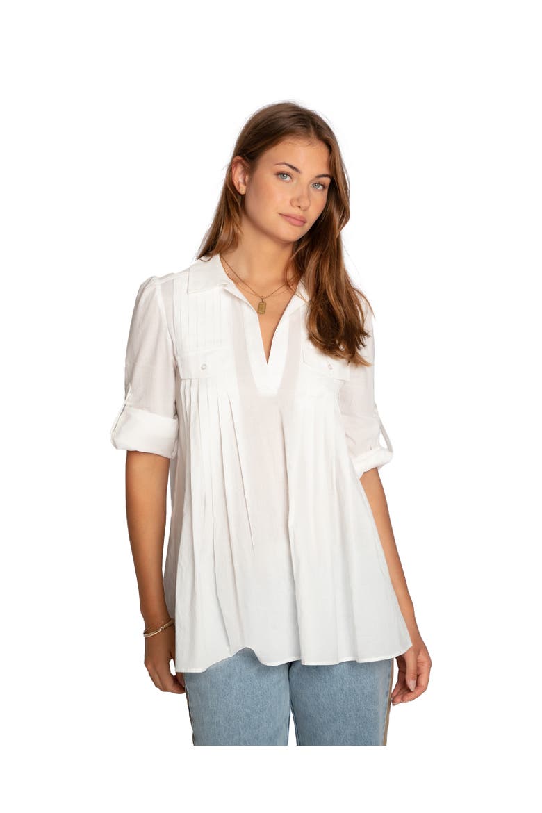 Catch Feelings Pintuck Shirt, Main, color, White