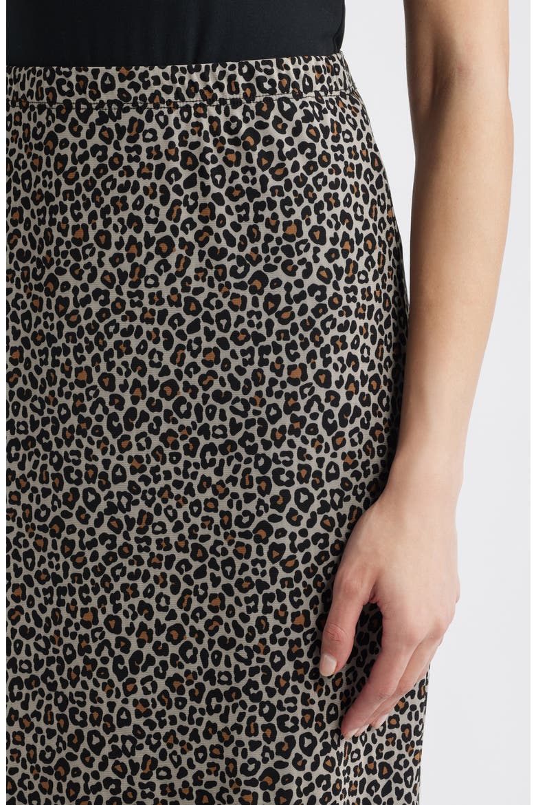 Leopard Print Mesh Midi Skirt, Alternate, color, TAUPE