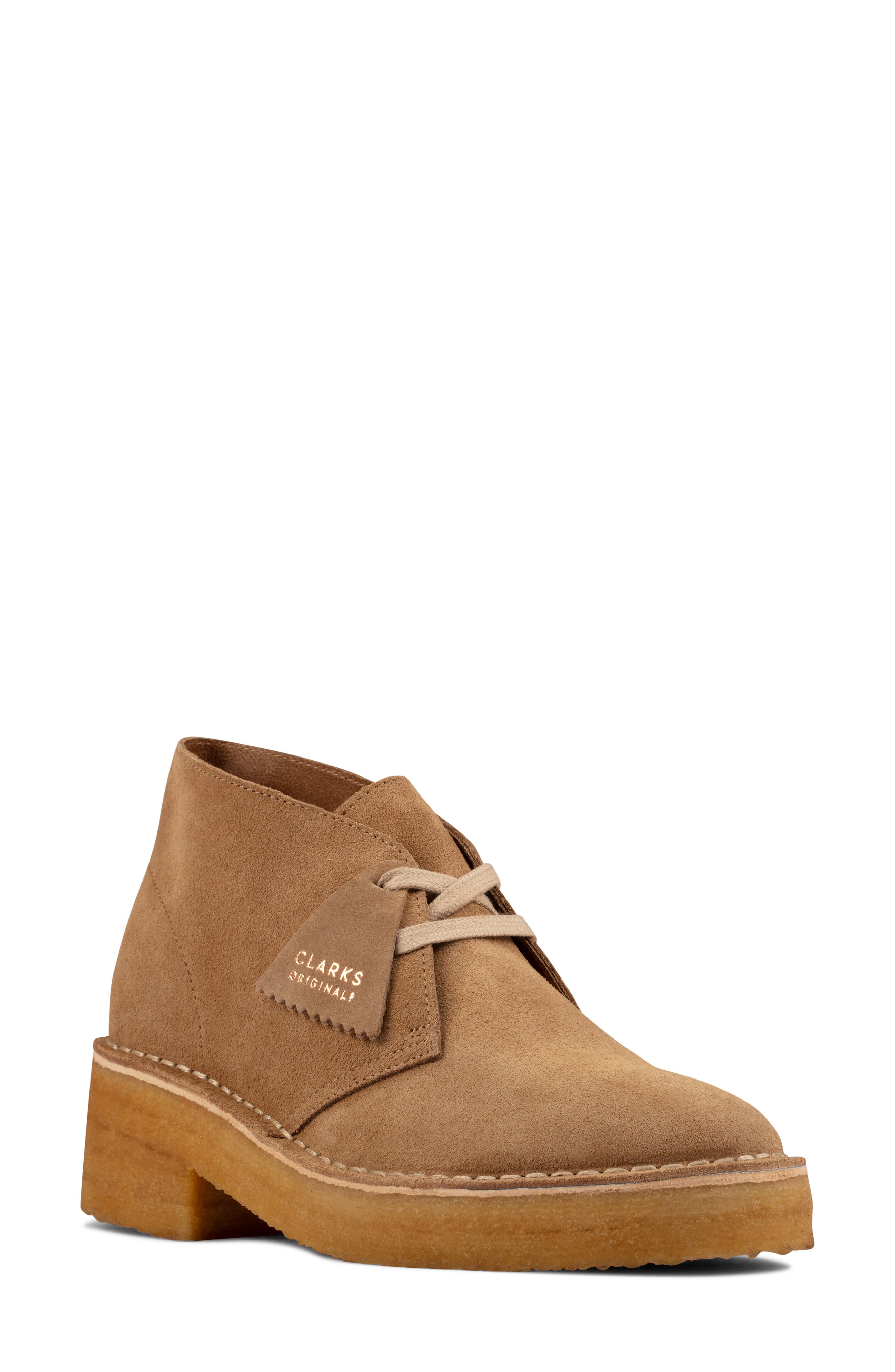 Clarks® Arisa Chukka Boot, Main, color, DARK SAND SUEDE
