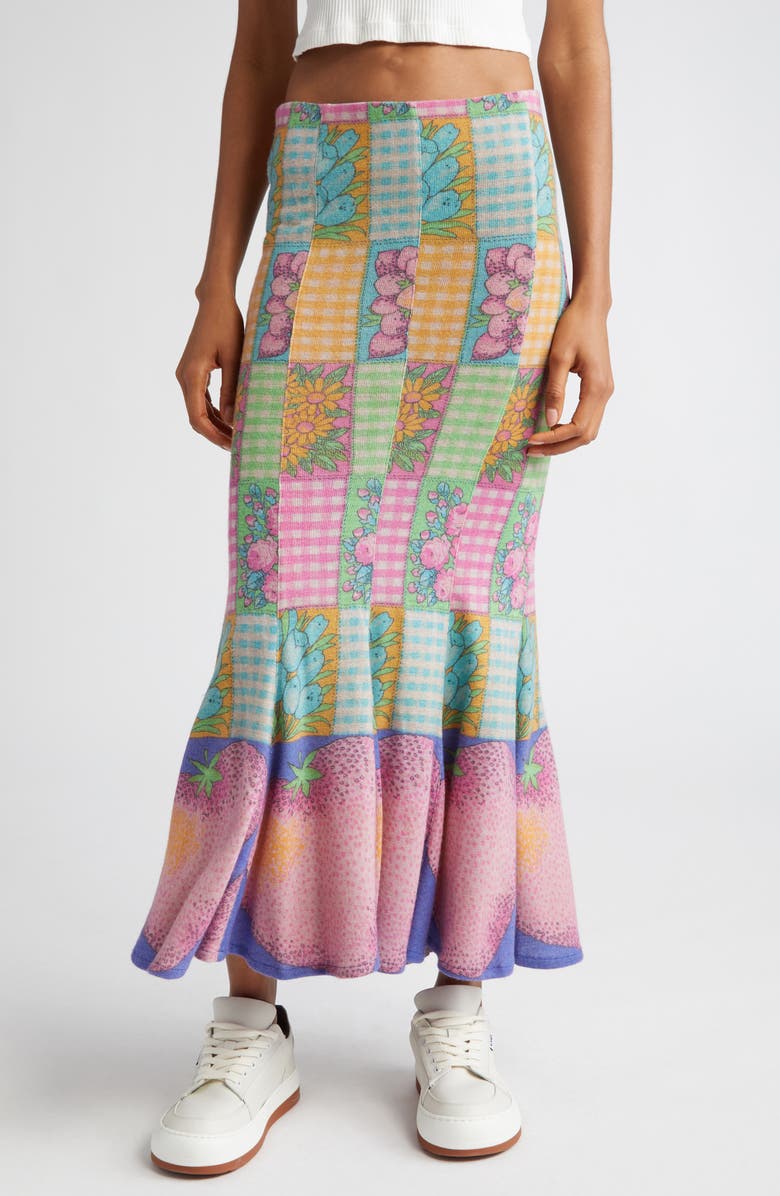 ERL Patchwork Panel Mermaid Skirt, Main, color,