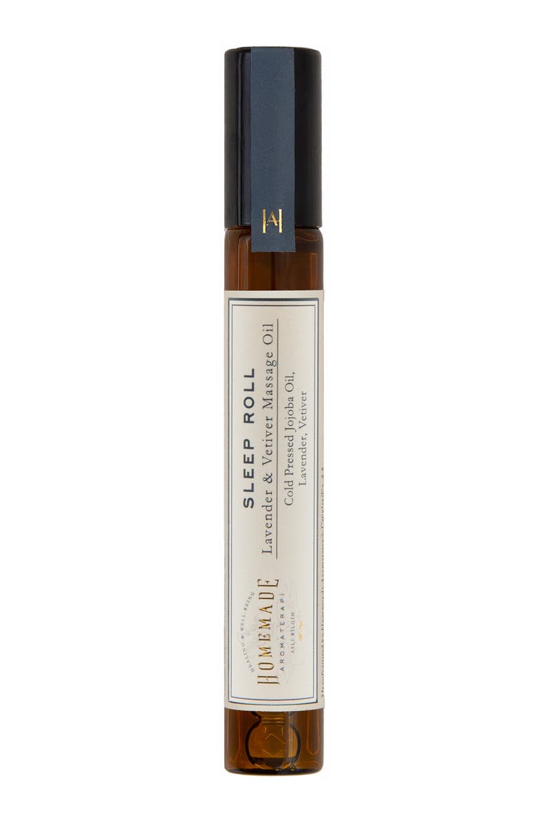 Calming Relaxing Lavender Vetiver Roll On Massage Oil, Main, color, Golden