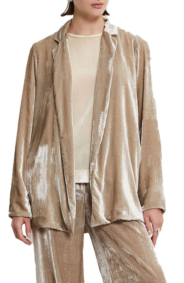 ottod'Ame Velvet Blazer, Main, color, Stone