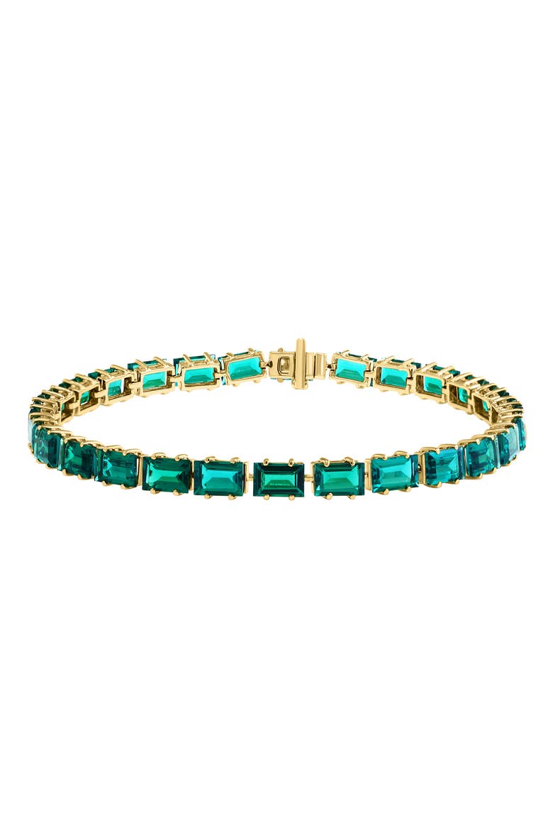 14K Yellow Gold Lab Grown Emerald Tennis Bracelet, Alternate, color, 14K Yellow Gold