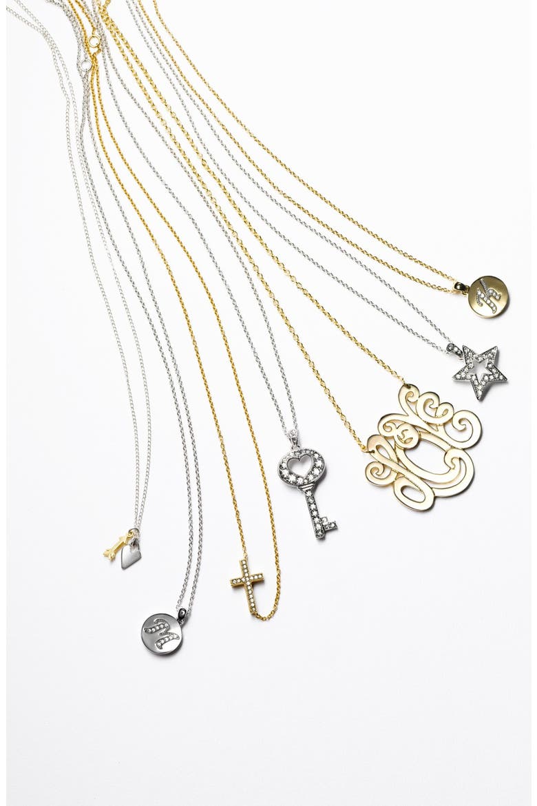 Boxed Initial Pendant Necklace (Nordstrom Exclusive), Alternate, color, E - GOLD/ CLEAR