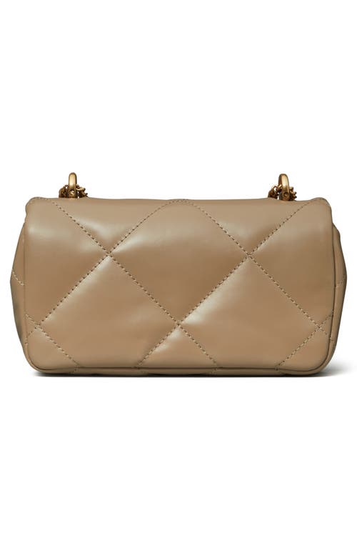 Tory Burch Kira Mini Diamond Quilted Leather Crossbody Bag In Taupe Oak
