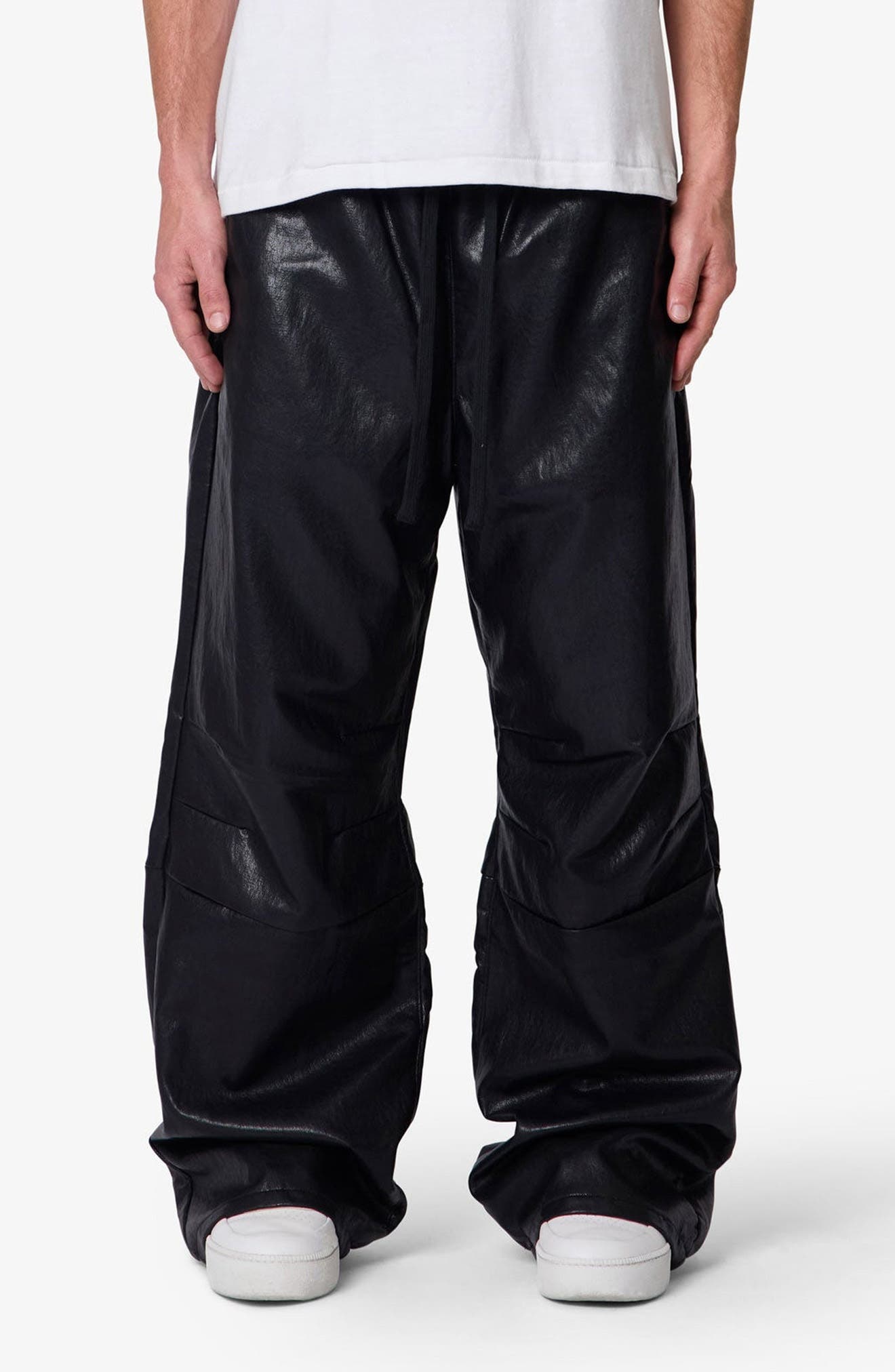 Ultra Baggy Faux Leather Sweatpants
