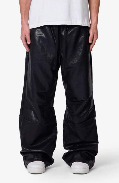 Ultra Baggy Faux Leather Sweatpants