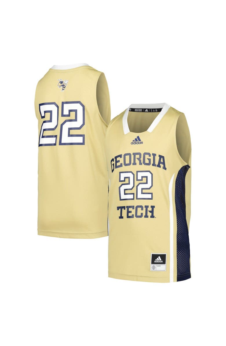 adidas Youth adidas #22 Gold Georgia Tech Yellow Jackets Swingman Jersey, Main, color, 