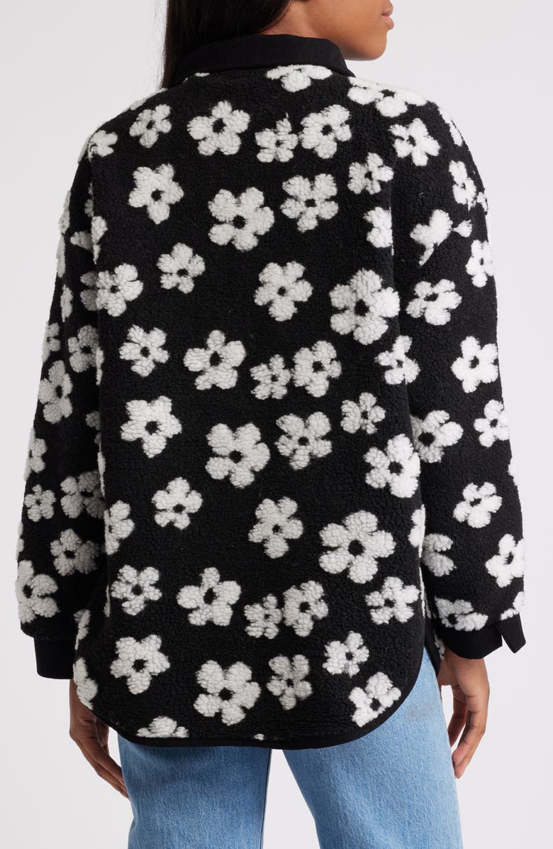 All in Favor Daisy Floral High Pile Fleece Shacket, Alternate, color, 