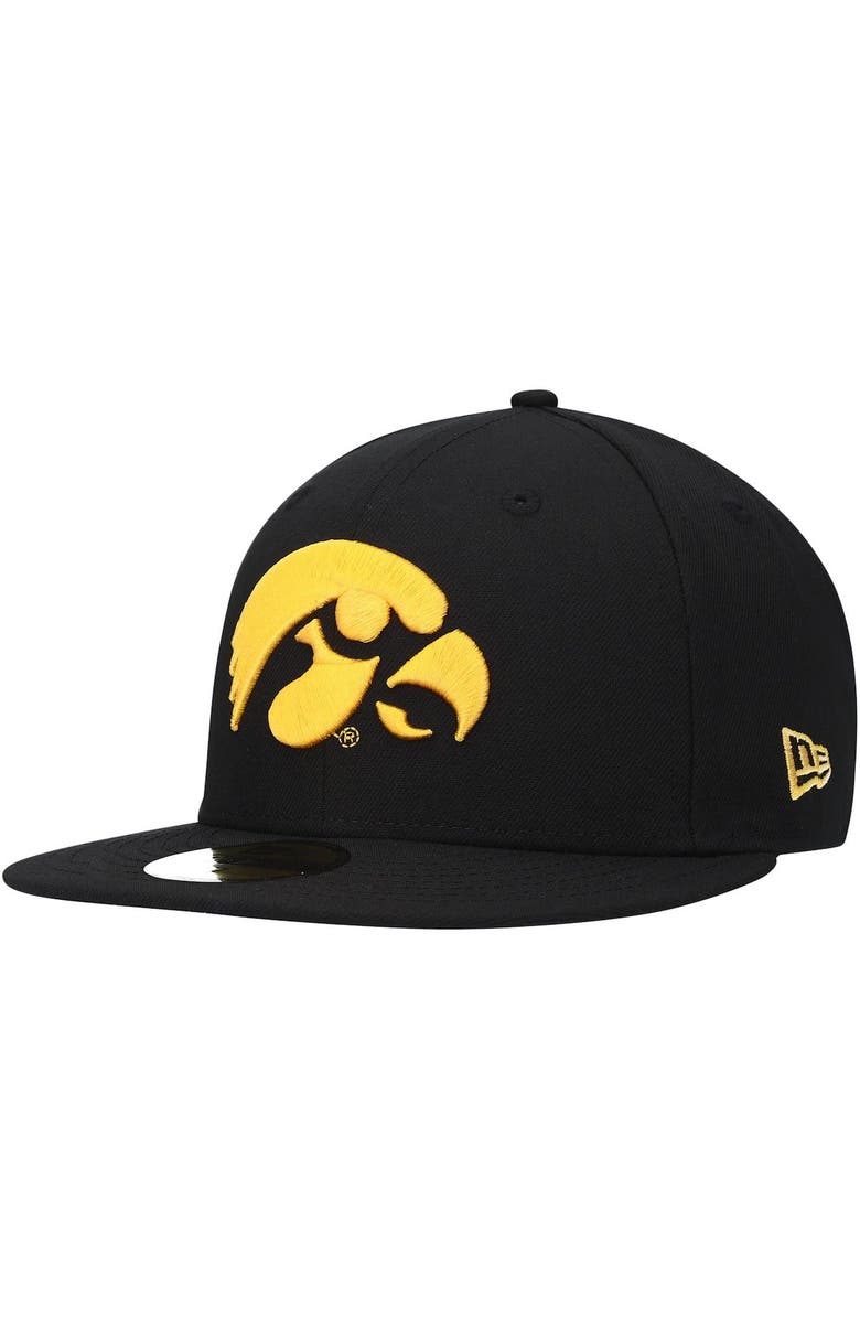 New Era Men's New Era Black Iowa Hawkeyes Logo Basic 59FIFTY Fitted Hat, Alternate, color, Black
