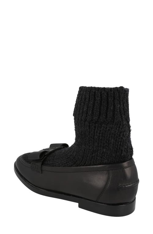 Ferragamo Vit Art Wool Sock Bow Loafer In Black