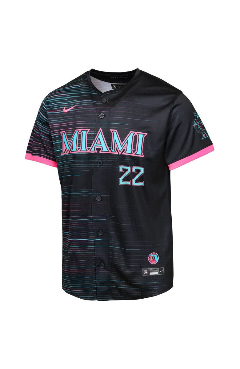 Nike Youth Sandy Alcantara Black Miami Marlins 2025 City Connect Limited Player Jersey, Alternate, color, Black