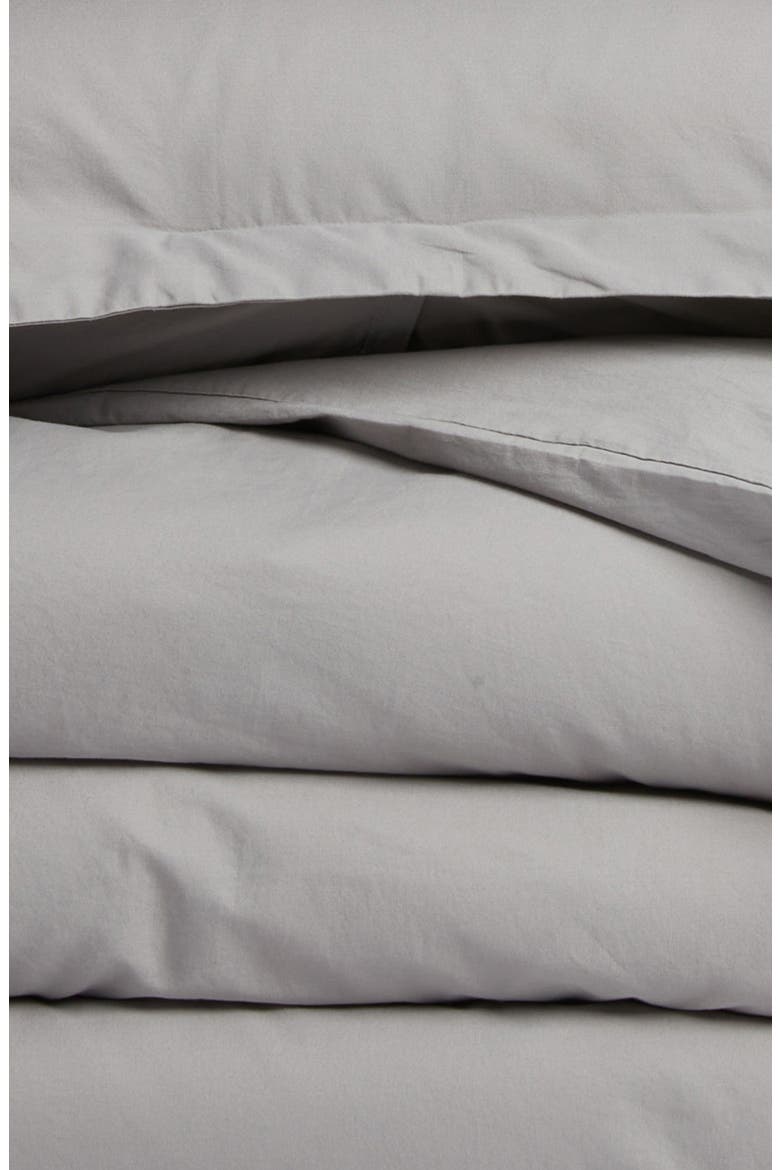 Organic Cotton Percale Duvet Cover & Shams Set, Alternate, color, GREY GRIFFIN