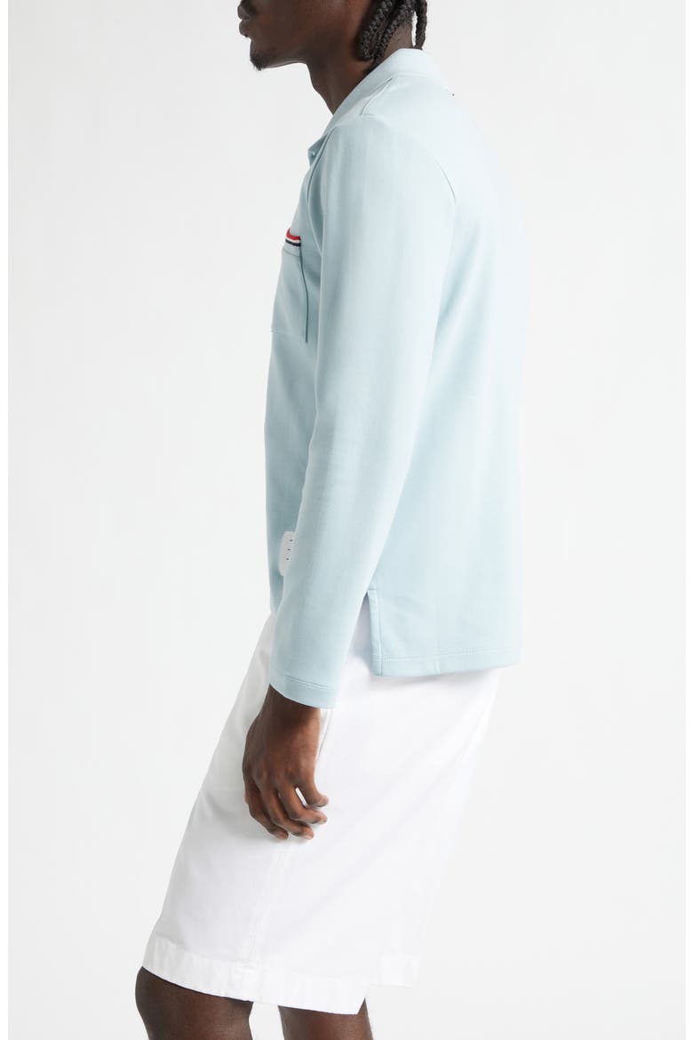 Cotton Jersey Pocket Long Sleeve Polo, Alternate, color, LIGHT BLUE