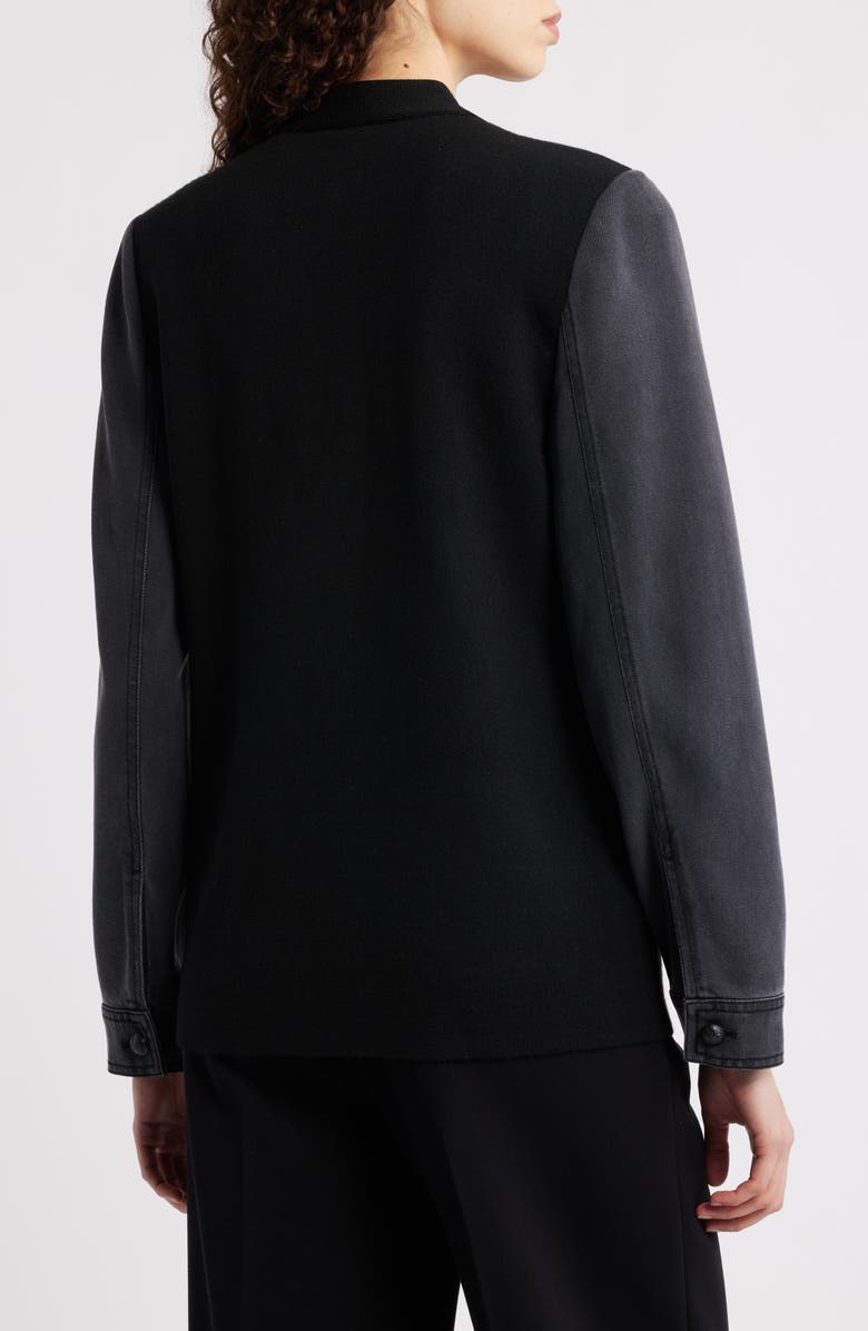 KOBI HALPERIN Naomi Mixed Media Cardigan, Alternate, color, Black