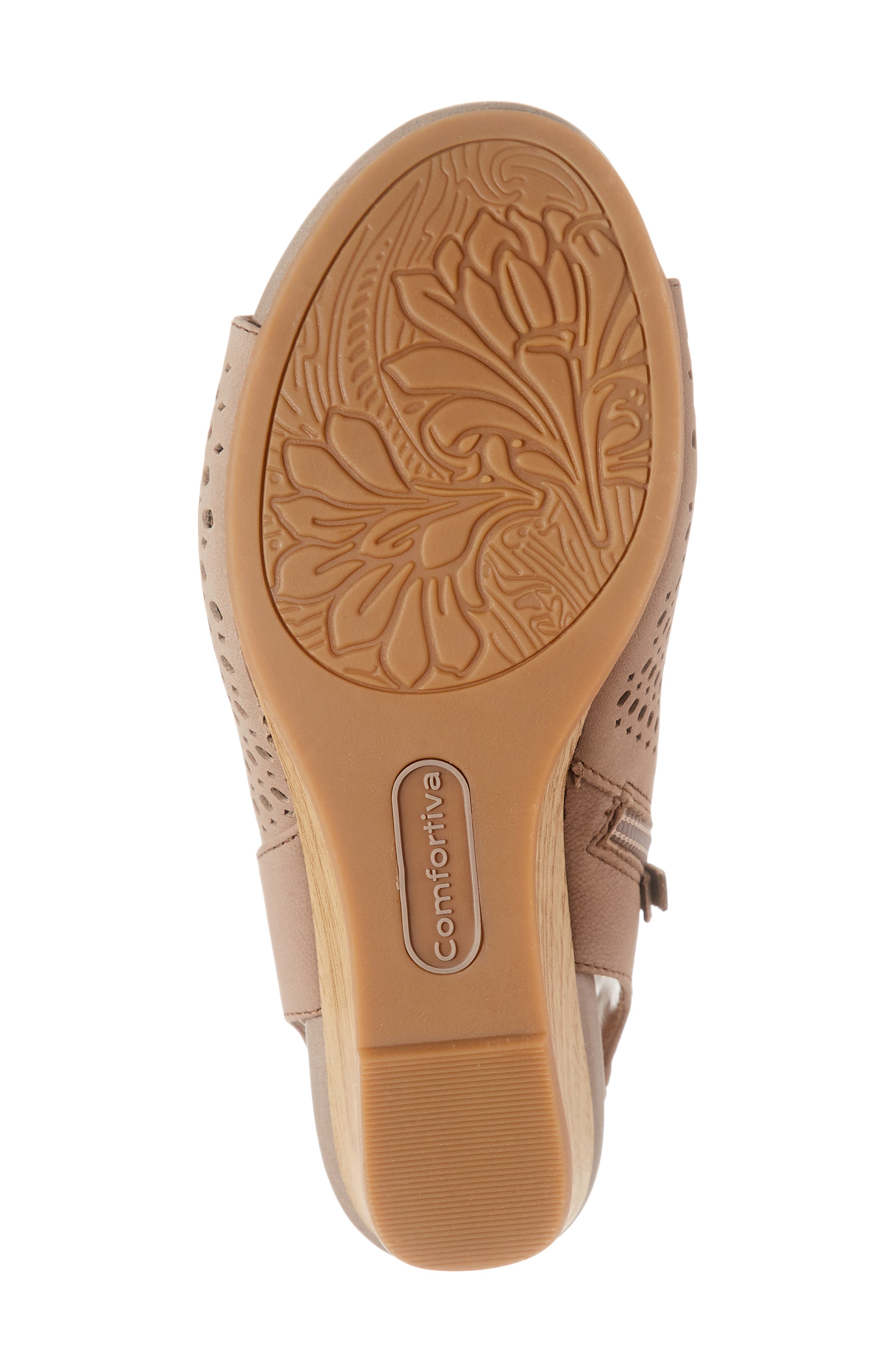 Skylyn Wedge Sandal, Alternate, color, GREY NUBUCK LEATHER