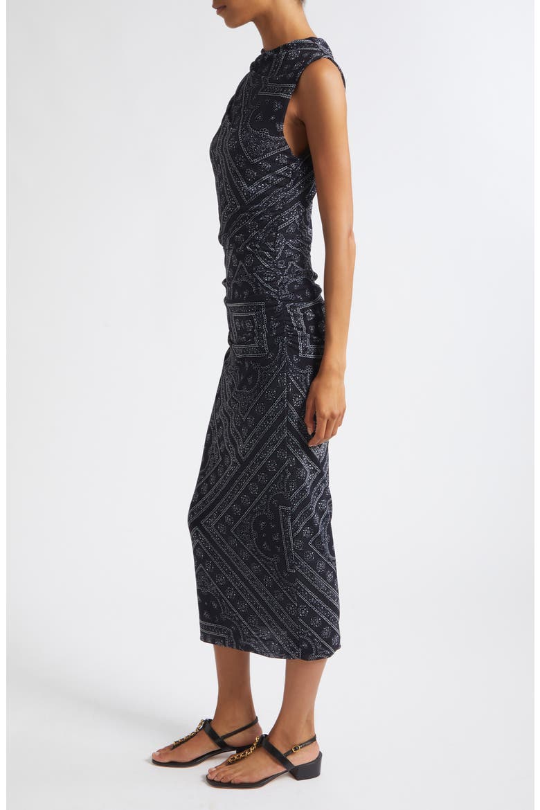 Sylvani Geo Print Sleeveless Midi Dress, Alternate, color, NAVY DOVE