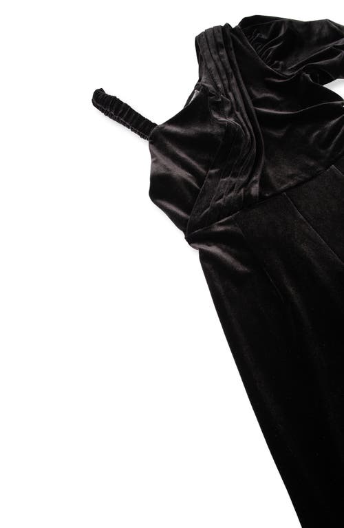 HABITUAL HABITUAL KIDS KIDS' ASYMMETRIC VELOUR WIDE LEG JUMPSUIT