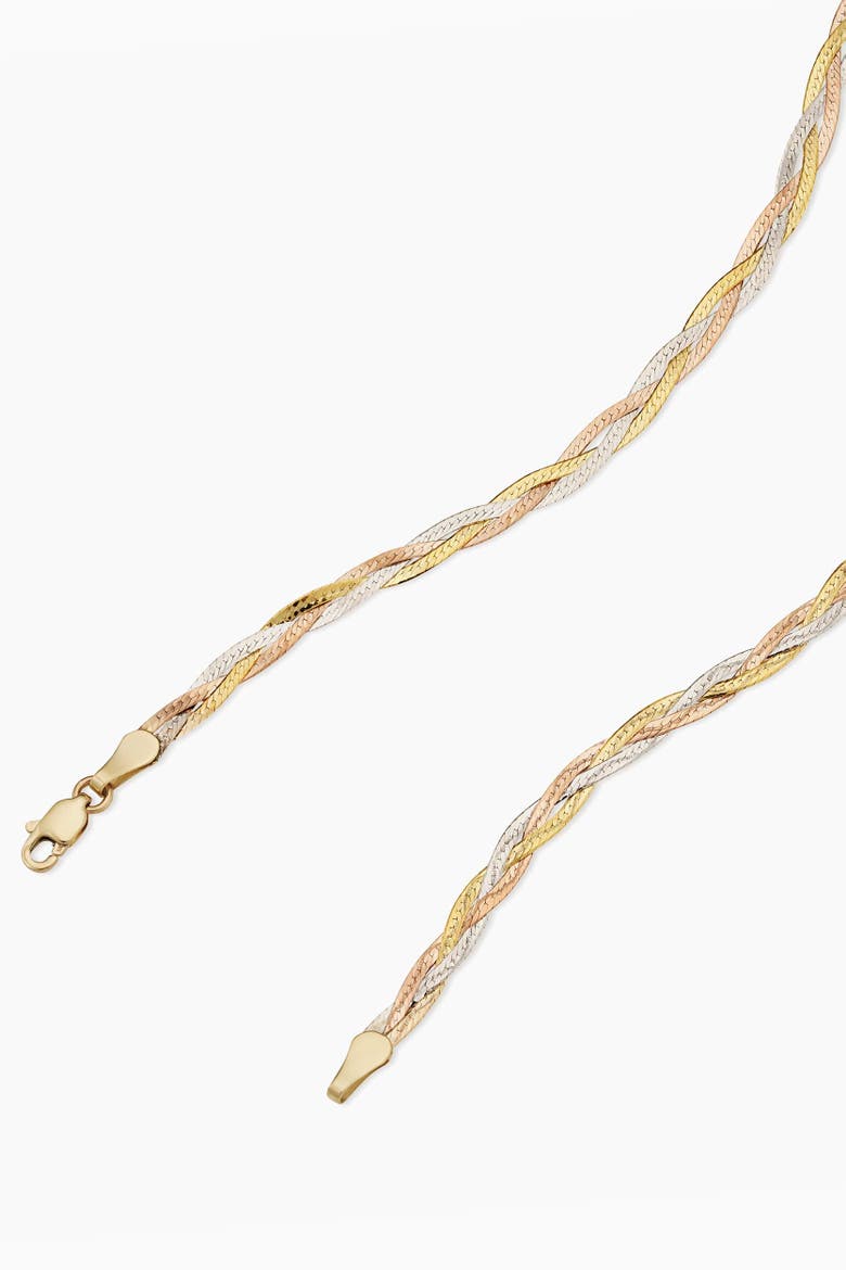 14K Tricolor Gold Now & Forever Herringbone Bracelet, Alternate, color, Tricolor Gold