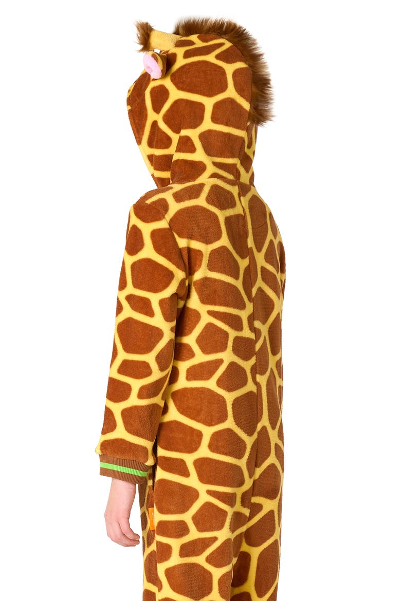 Kids' Giraffe One Piece Hooded Jumpsuit, Alternate, color, BEIGE