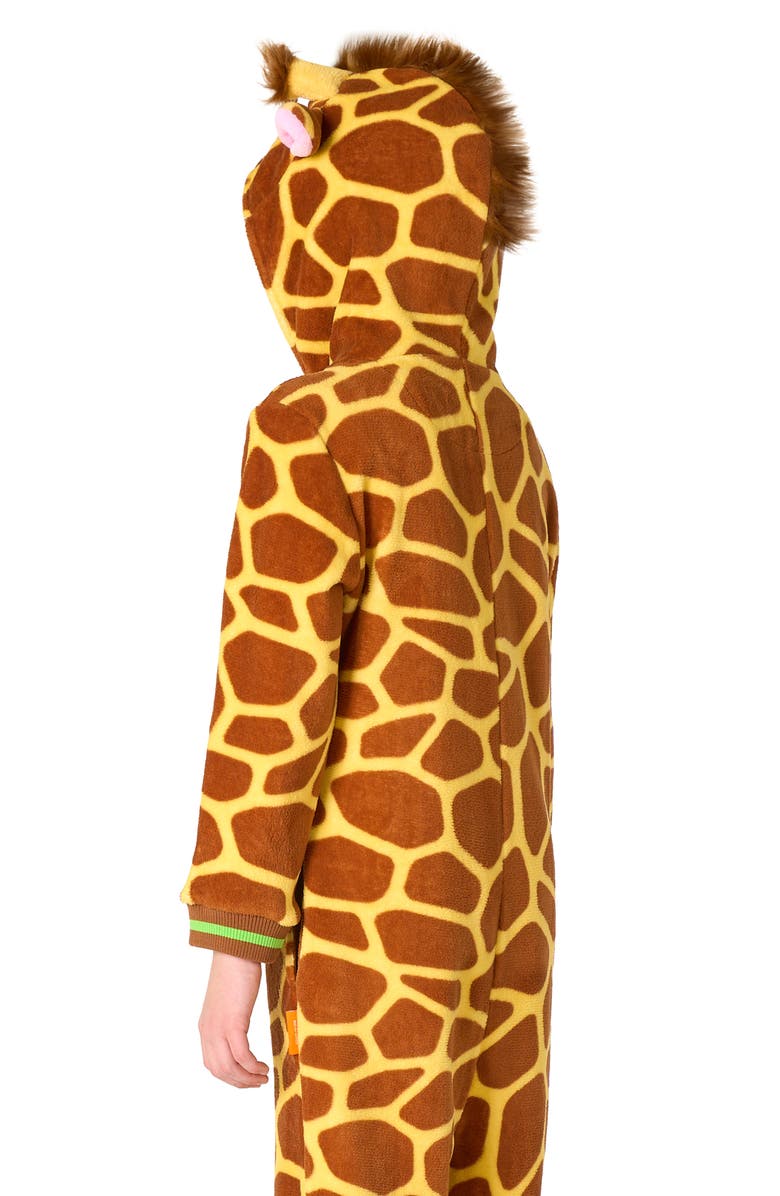 OppoSuits Kids' Giraffe One Piece Hooded Jumpsuit, Alternate, color, Beige