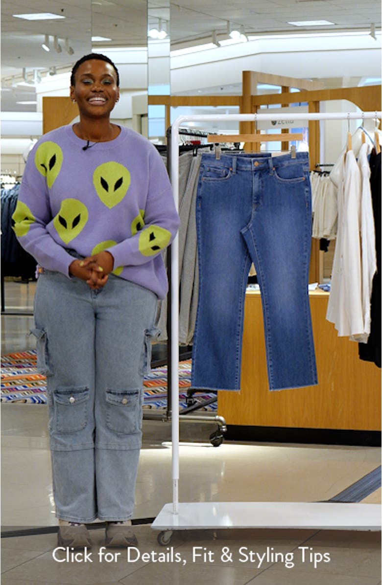 Billie Frayed High Waist Ankle Mini Bootcut Jeans, sales video thumbnail