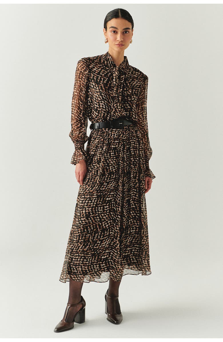 Exquise Teresa Chiffon Midi Skirt, Alternate, color, Brown