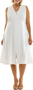 Nicole Miller Pintucked Sleeveless Midi Dress