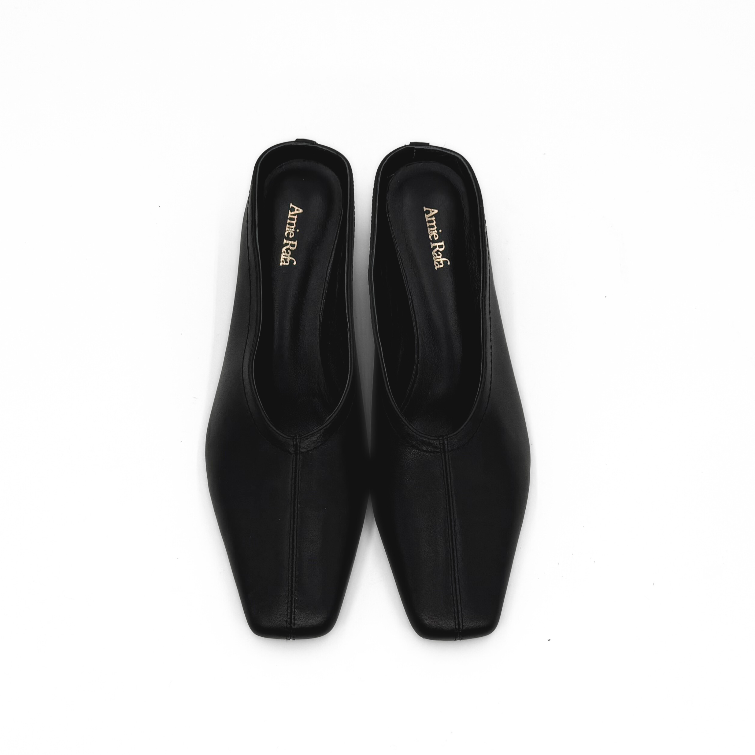 Amie Rafa Junie Heeled Leather Mule, Alternate, color, Black